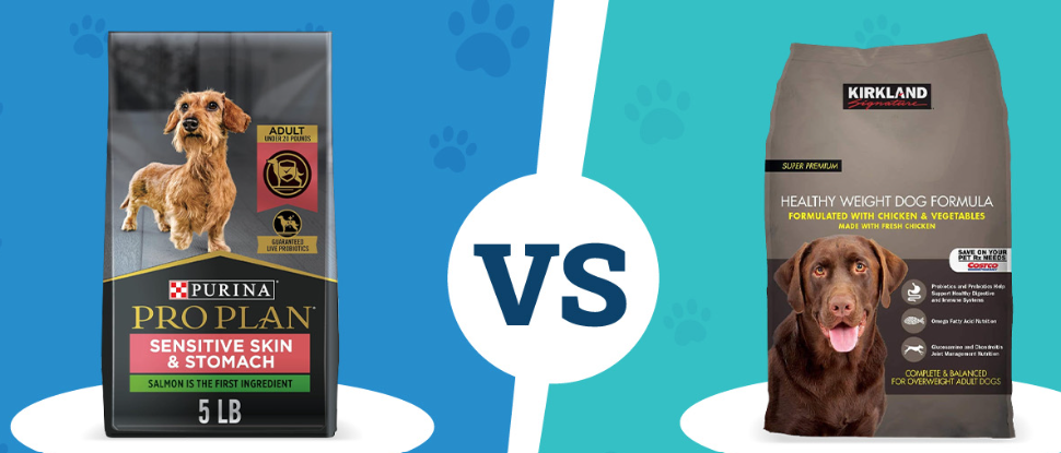 Kirkland puppy food vs Purina Pro Plan comparison