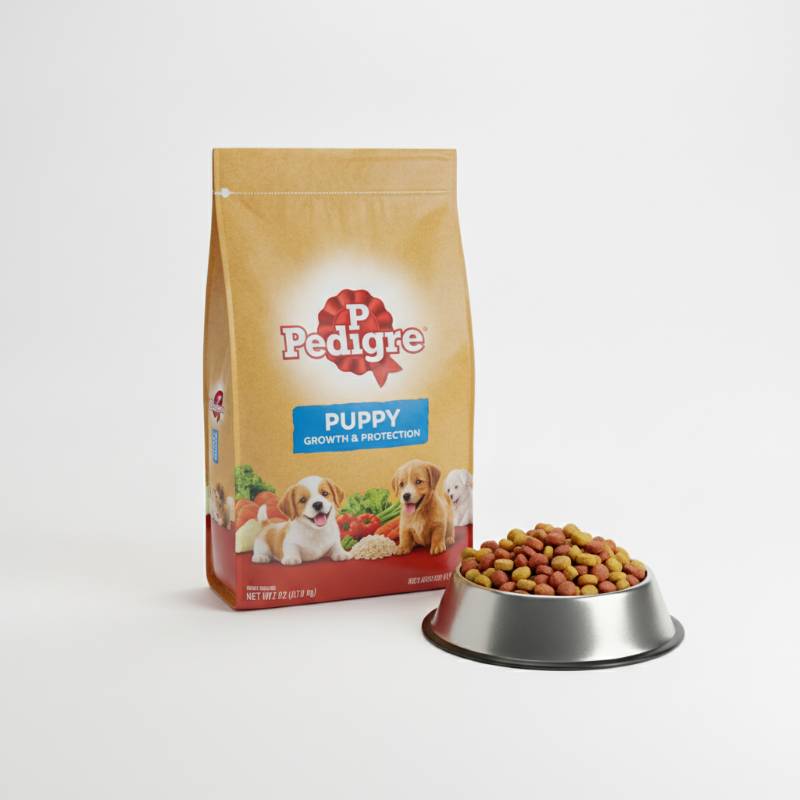 Pedigree Puppy Growth and Protection dry dog food bag