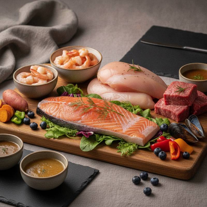 Premium high-quality fresh meats for cat food