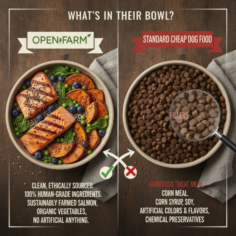 Comparison of premium puppy food ingredients versus standard brands